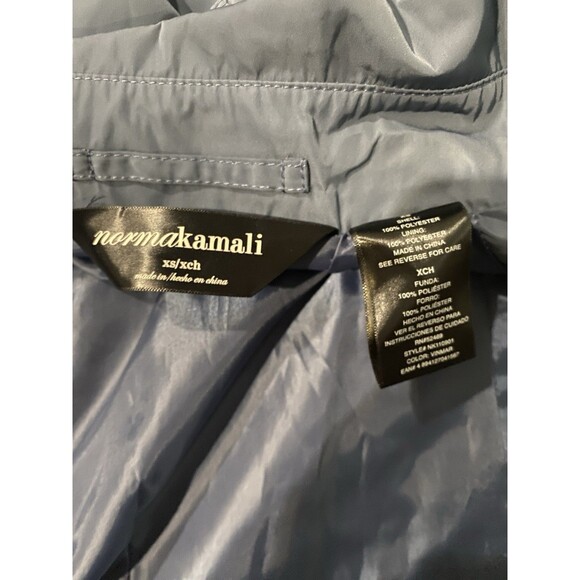 Norma Kamali Trench Coat Jacket Navy Blue Double Breasted Belted Size XS - Picture 6 of 8